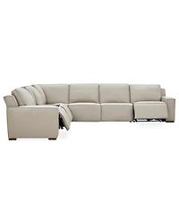 Aspen 3PM 7-Piece Leather Sectional Sofa Set (Laf Recliner, Raf 2 Armless Chair, Corner), Macy's Exclusive