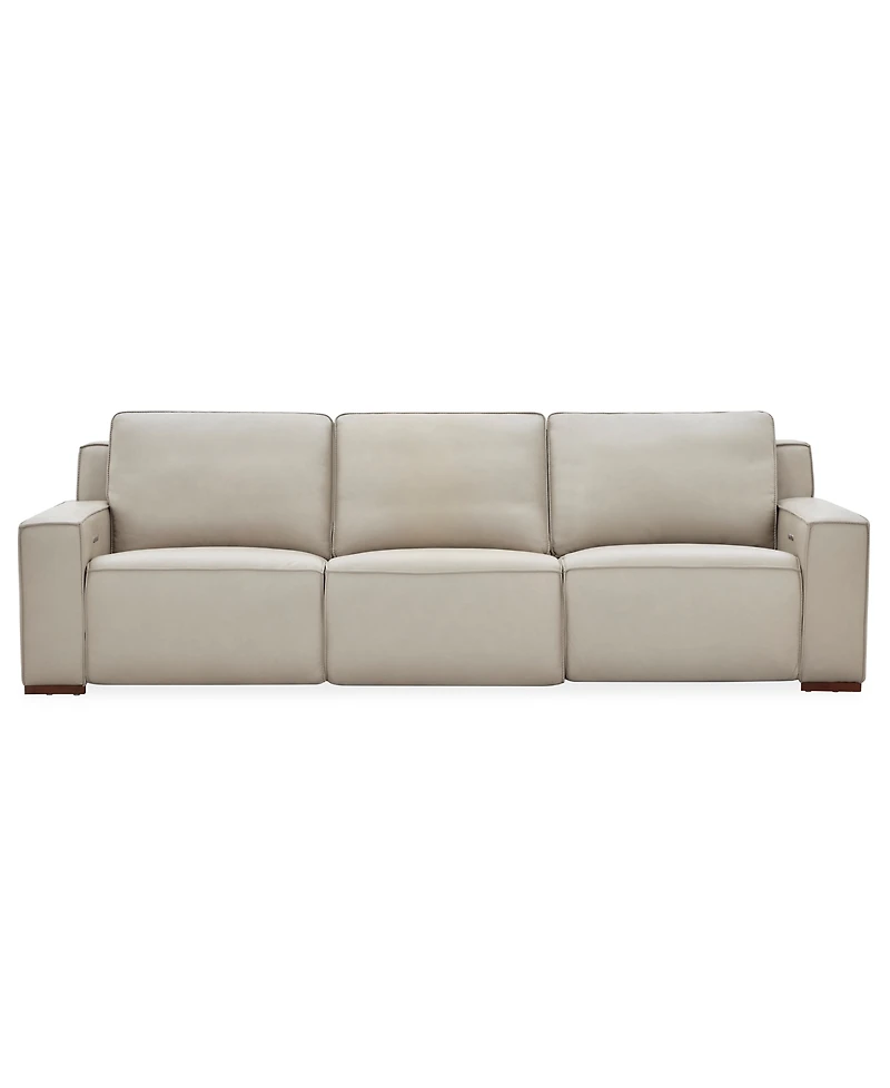 Aspen 3 Pm 3-Piece Leather Sofa Set (Laf Recliner, Raf Power Armless Recliner), Macy's Exclusive