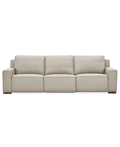 Aspen 3 Pm 3-Piece Leather Sofa Set (Laf Recliner, Raf Power Armless Recliner), Macy's Exclusive