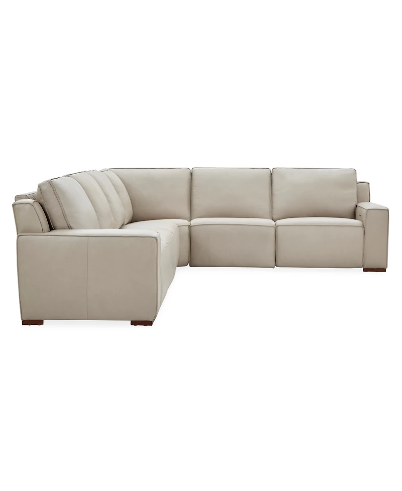 Aspen 3 Pm 6-Piece Leather L Sectional Sofa Set (Laf Recliner, Raf Armless 2 Chair, Corner), Macy's Exclusive