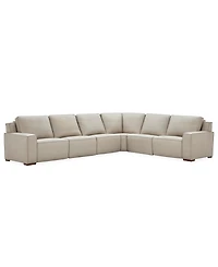 Aspen 2 Pm 6-Piece Leather Sectional Sofa Set (Laf Recliner, Raf Armless Chair, Corner), Macy's Exclusive