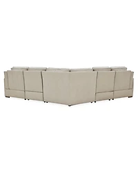 Aspen 3PM 5-Piece Leather Sectional Sofa Set (Laf Recliner, Raf 2 Armless Corner), Macy's Exclusive