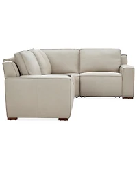 Aspen 3PM 5-Piece Leather Sectional Sofa Set (Laf Recliner, Raf Armless Console, Corner), Macy's Exclusive