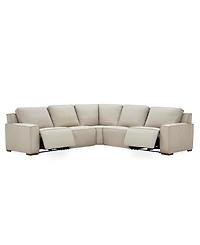 Aspen 2PM 5-Piece Leather L Sectional Sofa Set (Laf Recliner, Raf 2 Armless Chair, Corner), Macy's Exclusive