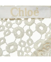 Pre-Owned Chloe Women's Eggshell White Guipure Lace Sheer Knee Length Dress