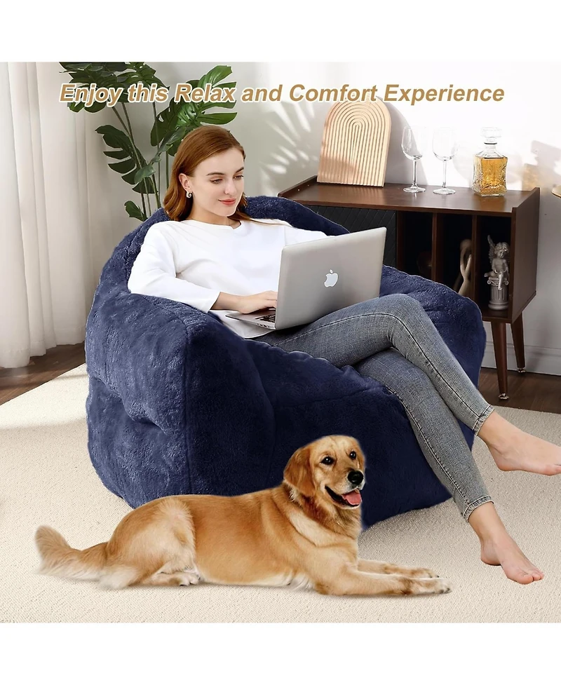 gaomon Bean Bag Chair, 39" Beanbag Chair Adult Bean Bag Couch with Filler Included