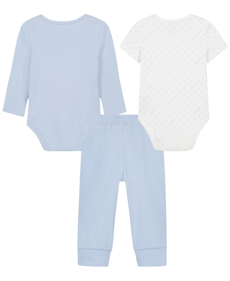 Tommy Hilfiger Baby Boys' Logo Bodysuits and Pants, 3-Piece Set