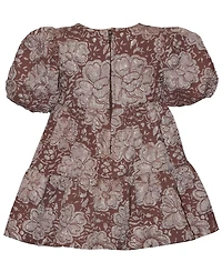 Bonnie Baby Girls' Short-Sleeve Jacquard with Bow Dress