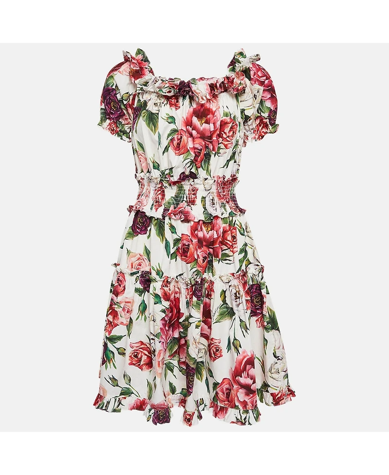 Pre-Owned Dolce & Gabbana Women's Pre-Owned Dolce and Gabbana Floral Print Cotton Ruffled Dress