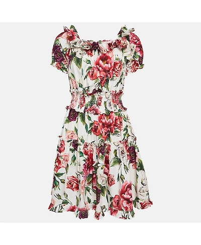 Pre-Owned Dolce & Gabbana Women's Pre-Owned Dolce and Gabbana Floral Print Cotton Ruffled Dress