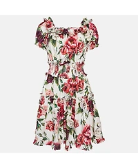 Pre-Owned Dolce & Gabbana Women's Pre-Owned Dolce and Gabbana Floral Print Cotton Ruffled Dress