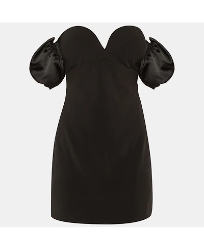 Pre-Owned Ronny Kobo Women's Crepe Andrea Off-The-Shoulder Mini Dress