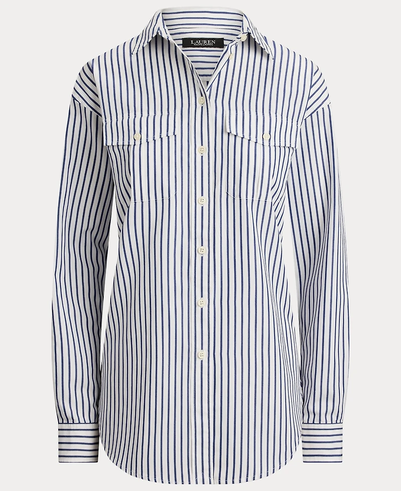 Lauren Ralph Women's Striped Collared Shirt