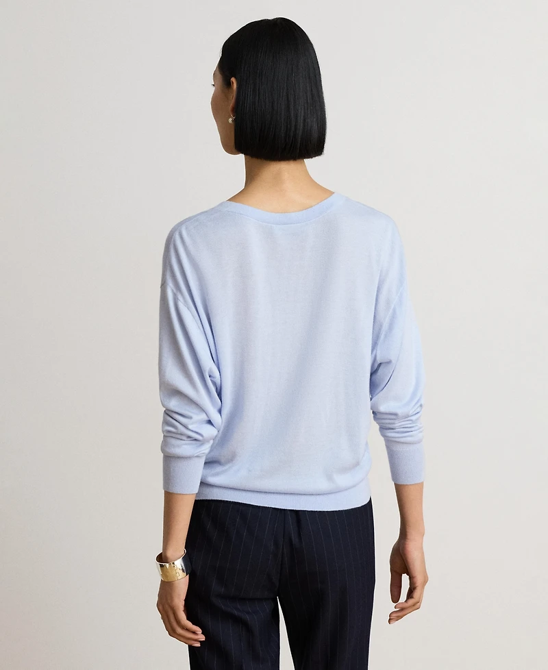 Lauren Ralph Women's Long-Sleeve V-Neck Sweater