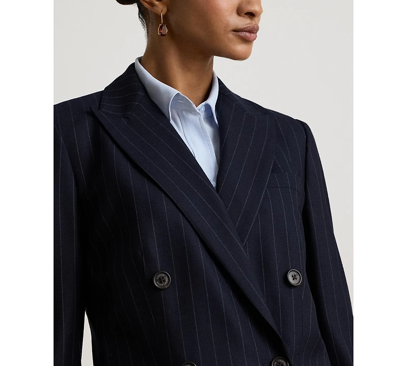 Lauren Ralph Women's Pinstripe Double-Breasted Twill Blazer
