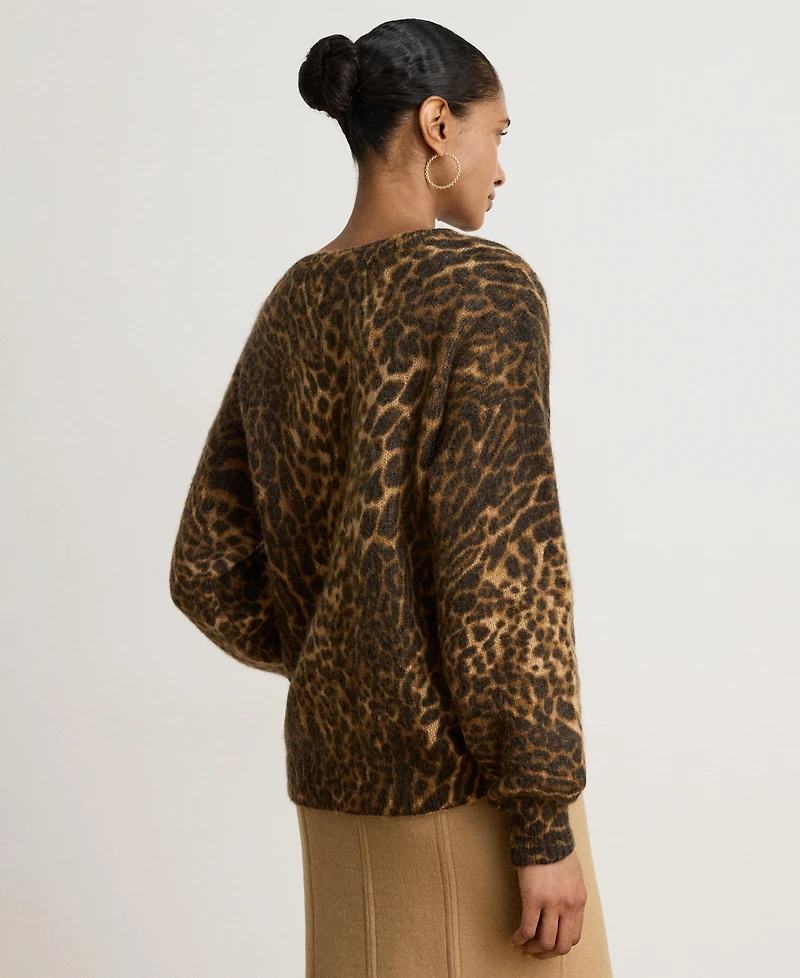Lauren Ralph Women's Ocelot-Print Crewneck Sweater