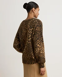 Lauren Ralph Women's Ocelot-Print Crewneck Sweater