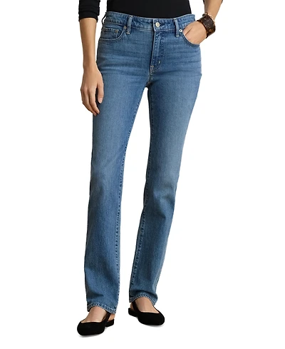 Lauren Ralph Petite Mid-Rise Straight Cut Jeans