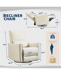 gaomon 360° Swivel Glider Recliner Chair