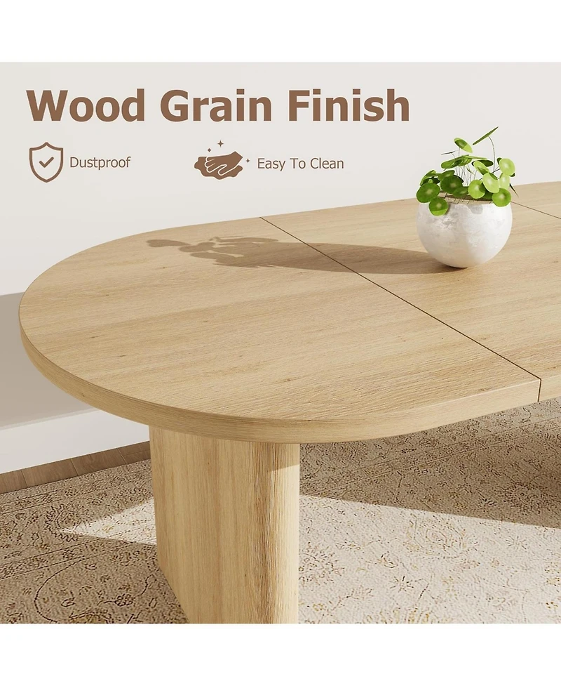 gaomon 70.8" Oval Dining Table for 6-8, Thick Wooden Base, Farmhouse Retro