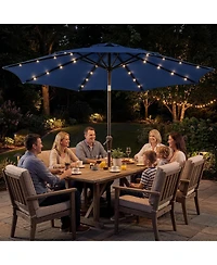 gaomon Outdoor 10FEET Table Market Patio Umbrella with 32 Solar Led Lights for Garden, Deck