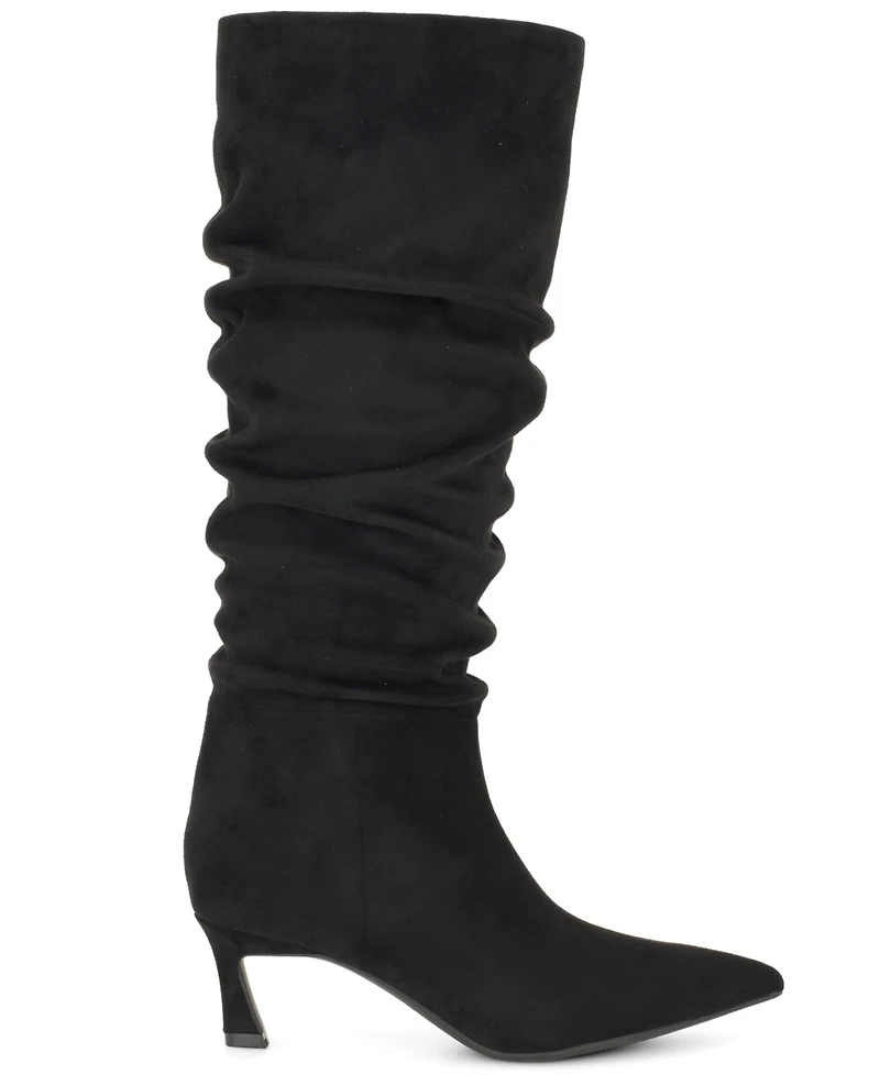 Nine West Women's Riyaa Tall Slouch Kitten Heel Dress Boots