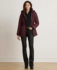 Lauren Ralph Petite Hooded Utility Quilted Coat