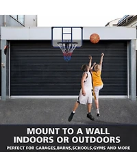 Zeny Wall-mounted basketball hoop, shatterproof back, folding hoop, durable hoop and all-weather mesh for indoor and outdoor use