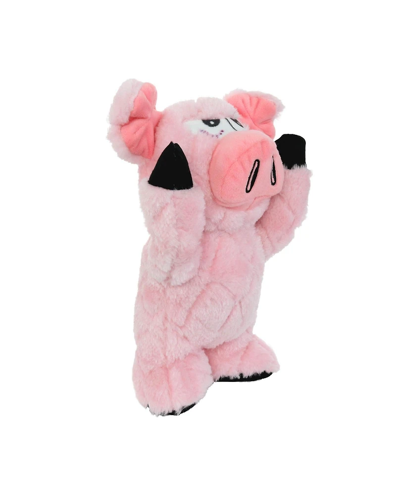 Mighty Angry Animals Pig, Durable Plush Squeaky Dog Toy