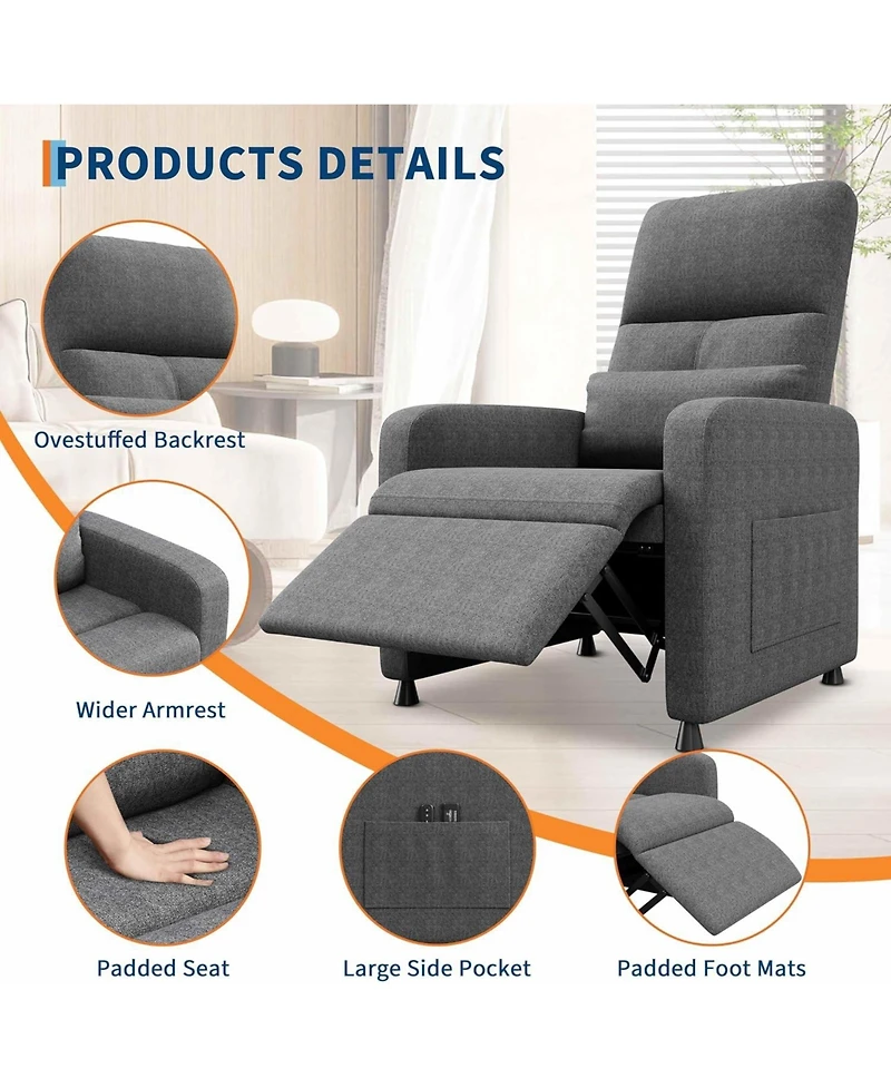 gaomon Power Recliner Chair with Massage and Heat, Overstuffed Tall Back Electric Recliner with Padded Seat, Usb Port, and Dual Side Pockets