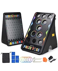 WinSpin Bean Bag Toss Game and Medium Prize Drop w/ Led Light for Carnival School