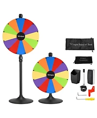 WinSpin 24" Diy Modular Prize Wheel 12 Slots Heavy Duty Dual Use Adjustable Tabletop or Floor Stand Trade Show