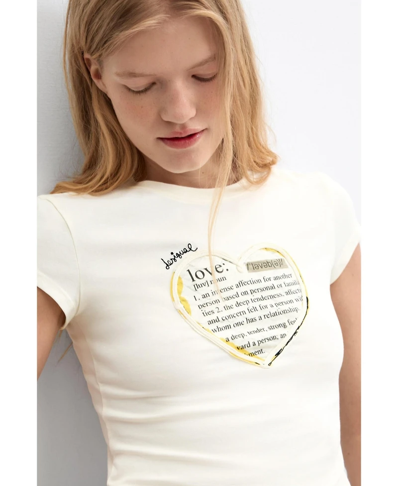 Desigual Women's T-shirt With Message Print