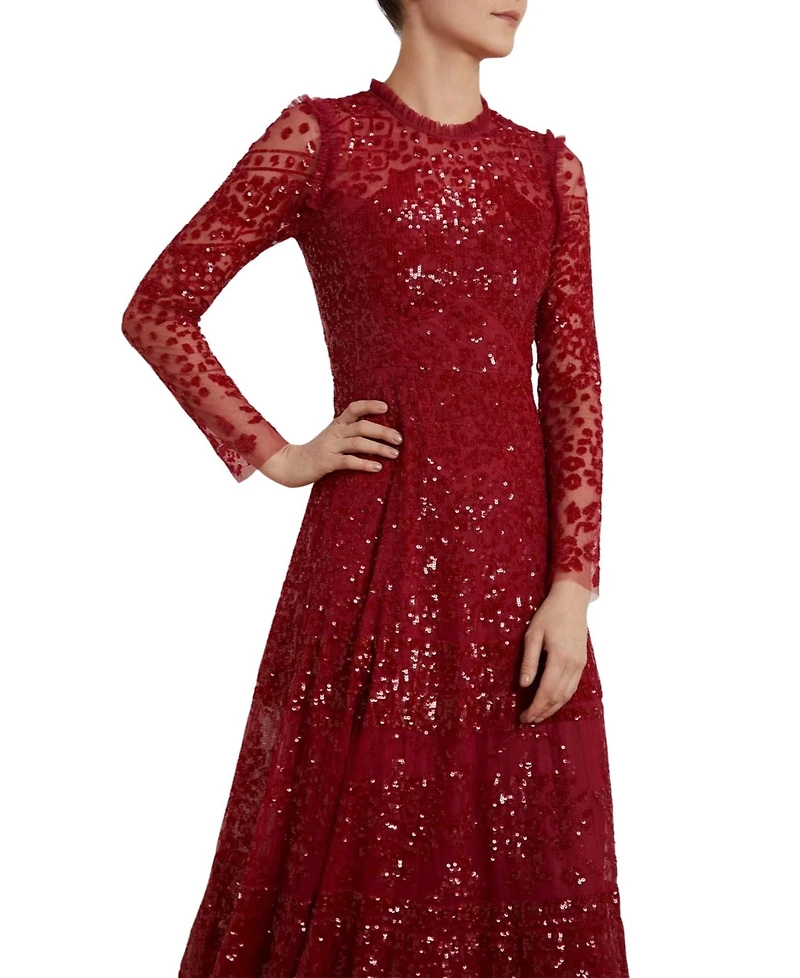Needle & Thread Women's Aurora Long Sleeve Ballerina Midi Dress