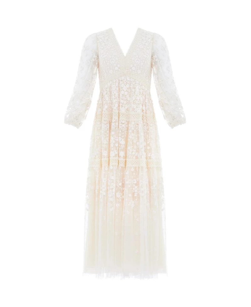Needle & Thread Women's Celestia Ribbon Long Sleeve V-Neck Gown