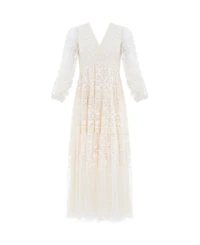 Needle & Thread Women's Celestia Ribbon Long Sleeve V-Neck Gown