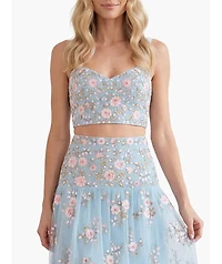 Needle & Thread Women's Eden Rose Sweetheart Crop Top