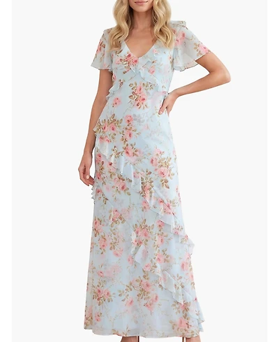 Needle & Thread Women's Summer s Rose Georgette V-neck Gown
