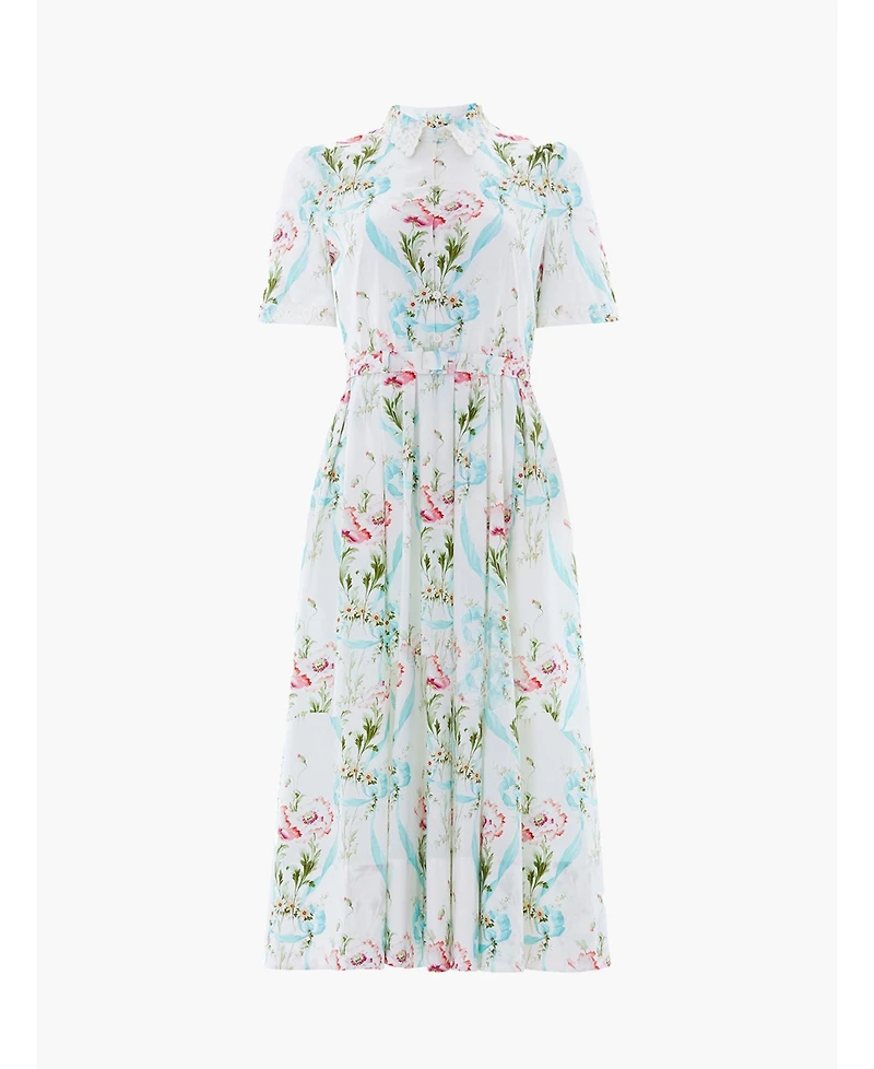 Needle & Thread Women's Floral Ribbon Cotton Short Sleeve Dress