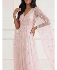 Needle & Thread Women's Freesia Shimmer Cape Sleeve Ankle Gown