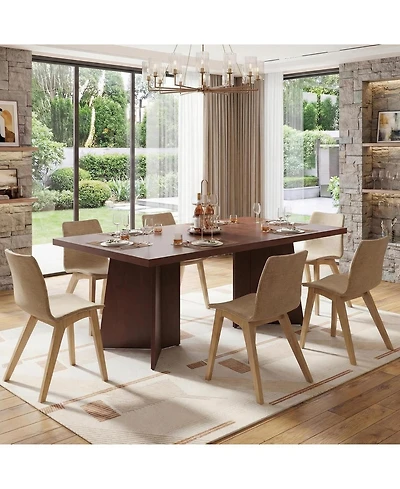 gaomon Dining Table for 6-8, Modern Long Kitchen Table with Large Top & Heavy-Duty Pedestal Legs