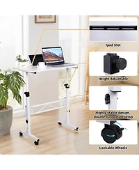 gaomon Mobile Standing Desk, Height Adjustable Sit-Stand Table, Rolling Portable Computer Workstation for Home Office