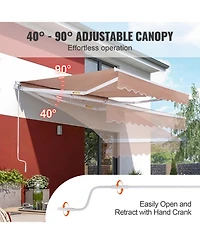 Vevor Patio Awning Retractable Awning Sunshade Shelter with Crank Handle