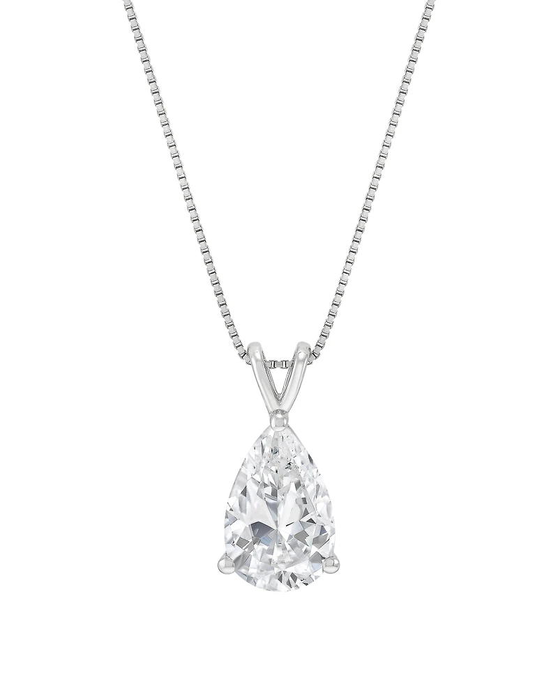 Macy's Igi Certified Lab-Grown Diamond Solitaire Pendant Necklace (2 ct. t.w.) in 14k White Gold