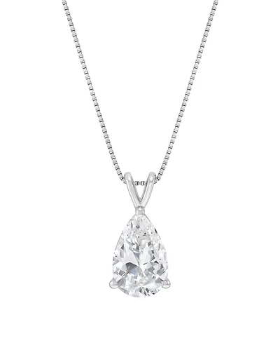 Macy's Igi Certified Lab-Grown Diamond Solitaire Pendant Necklace (2 ct. t.w.) in 14k White Gold