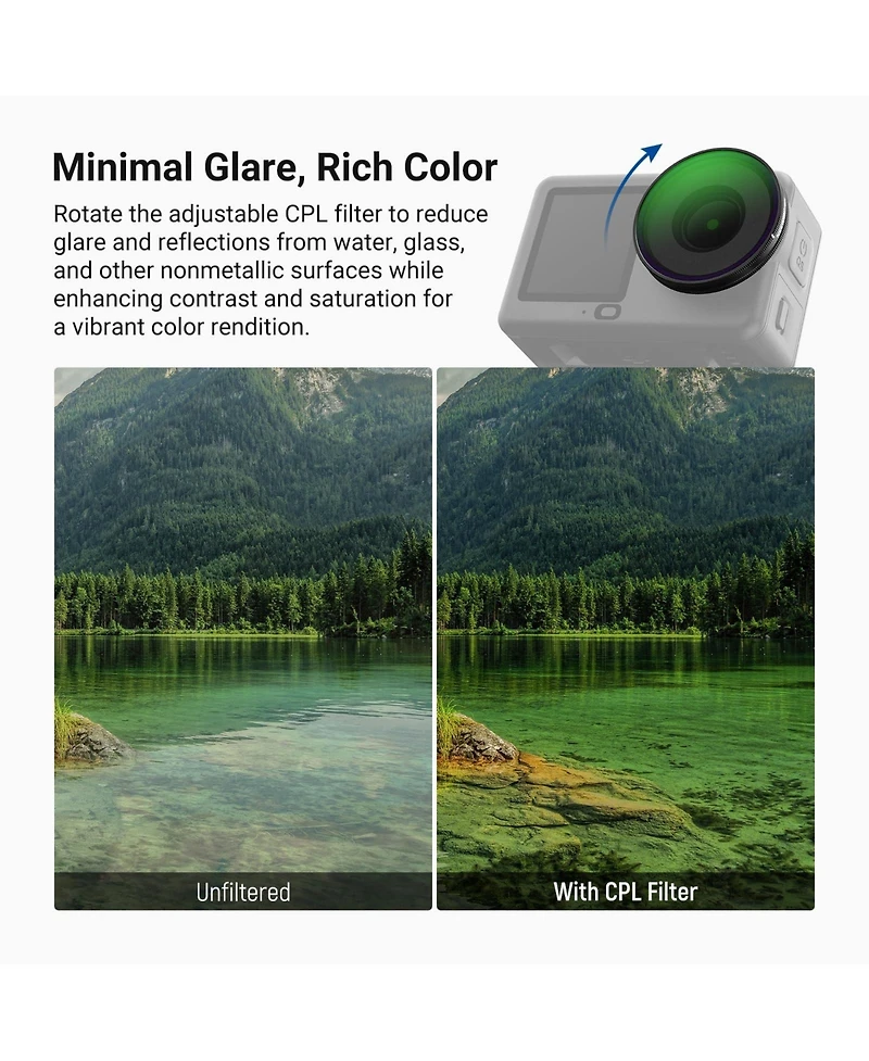 Neewer ND8 Camera Lens Accessory with Cpl, ND8 for select Dji Osmo Action models