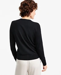 Jm Collection Women's Embellished Floral Applique Button-Front Cardigan, Macy's Exclusive