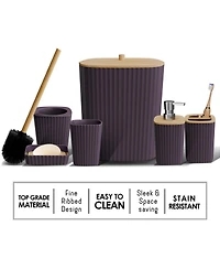 8 Piece Complete Bathroom Decor and Accessory Set with Bath Rugs