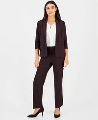 Anne Klein Essentials Women's Petite Notch Collar Scrunch-Sleeve Blazer
