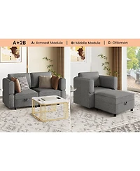 gaomon Loveseat Sofa with Storage Seat Modern 2-Seater Couch Modular Sectional Sofa for Living Room Small Apartment.